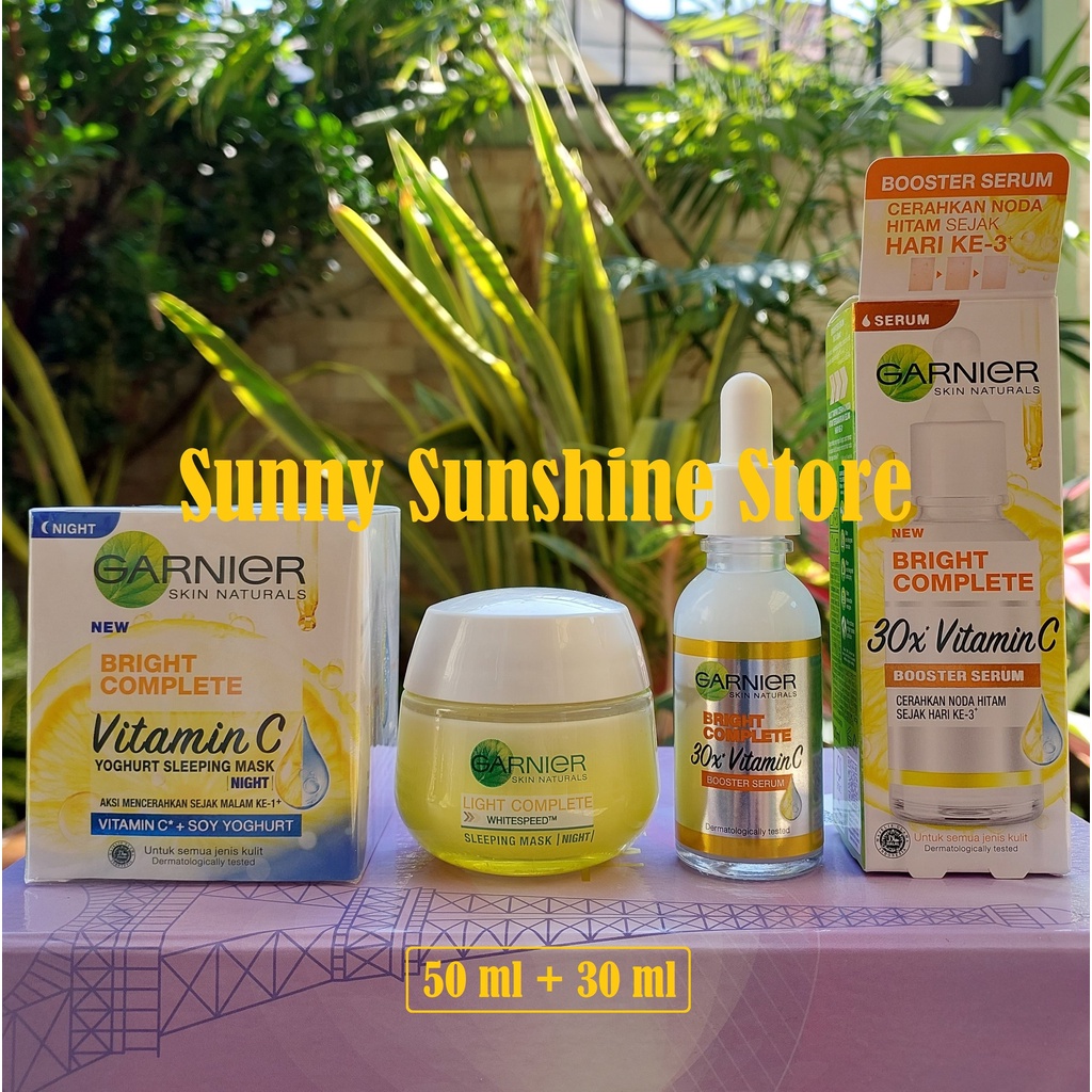 [2 PCS] Paket Skincare Garnier Bright Complete Kulit Kusam Flek Hitam Bekas Jerawat | Bundle Vitamin