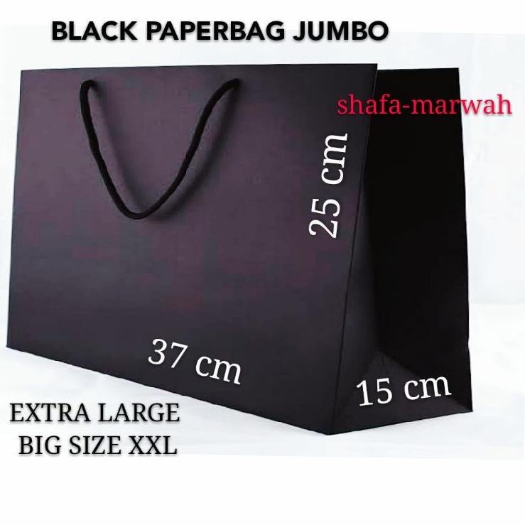 

➷ SUPER JUMBO PAPERBAG SUPER BLACK 37 x 15 x 25 cm ☚