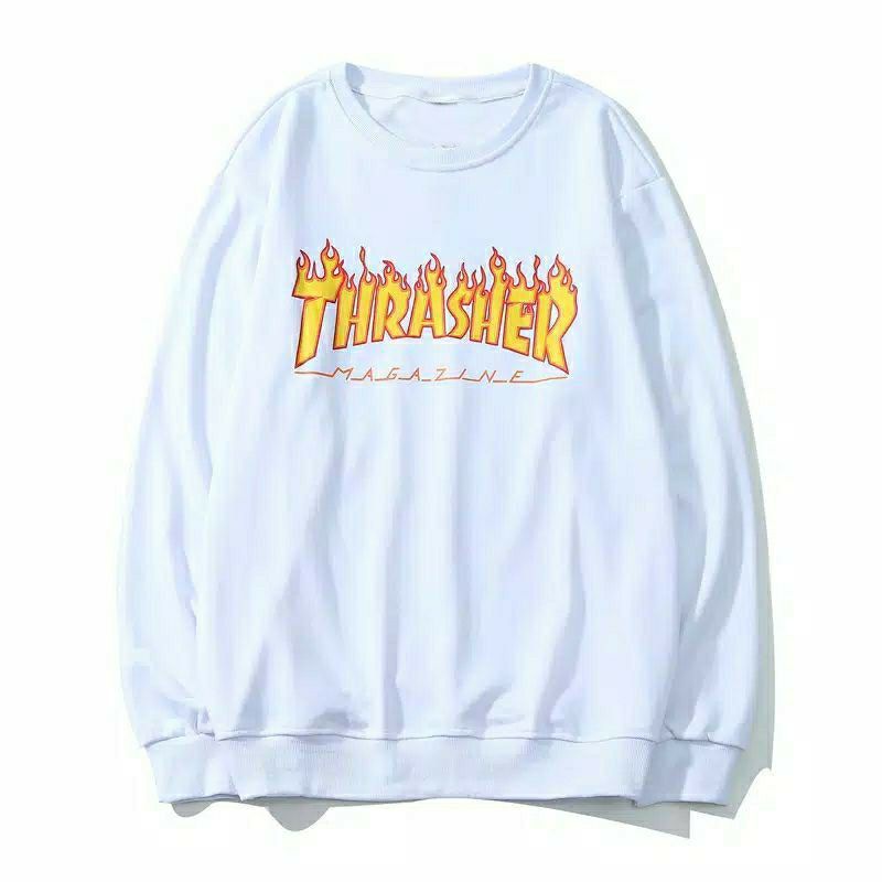 S - XXXXXL(6XL) Crewneck THRASHER BIGSIZE Sweater Thrasher Flame Pria Wanita OVERSIZE Hoodie JUMBO Sweatshirt Streetwear Fashion