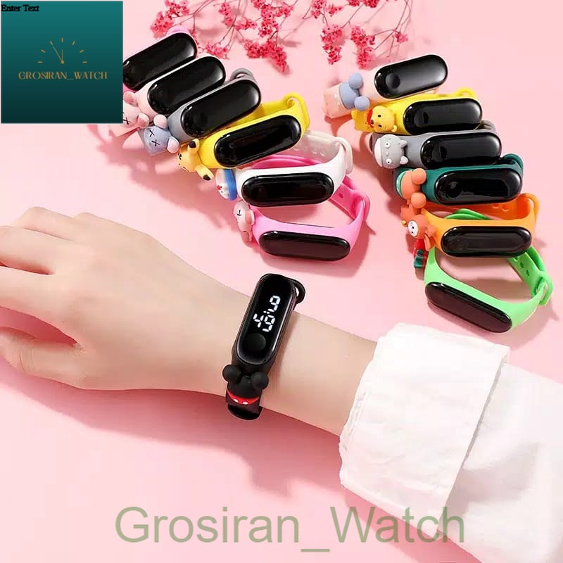 Jam Tangan Wanita/Pria/Anak-Anak Miband Led Karet Karakter Boneka [G_W]