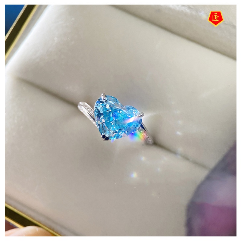 [Ready Stock]New Light Luxury Heart-Shaped Ring Female Fashion Personality