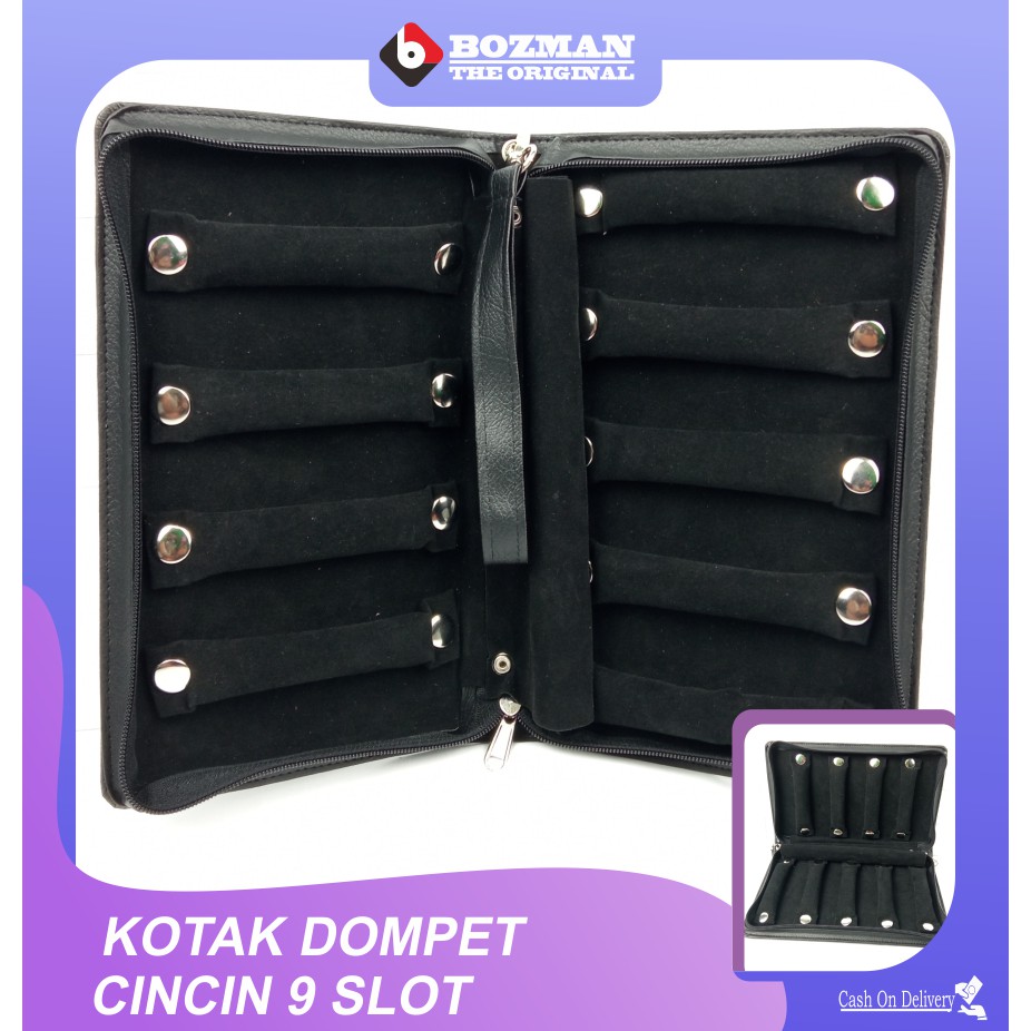 DOMPET TAS CINCIN BATU1,2, 3, 5, 7, 9 &amp; 11 Slot  TEMPAT PENYIMPANAN PERHIASAN CINCIN MEWAH