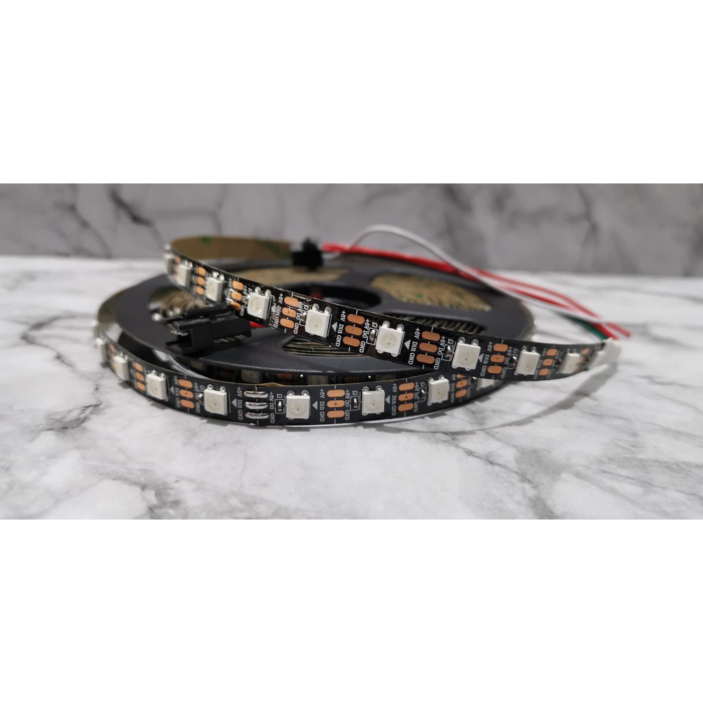 Led strip WS 2812B 2812b pcb hitam 60led 5V 5Volt Kualitas SUPER per led