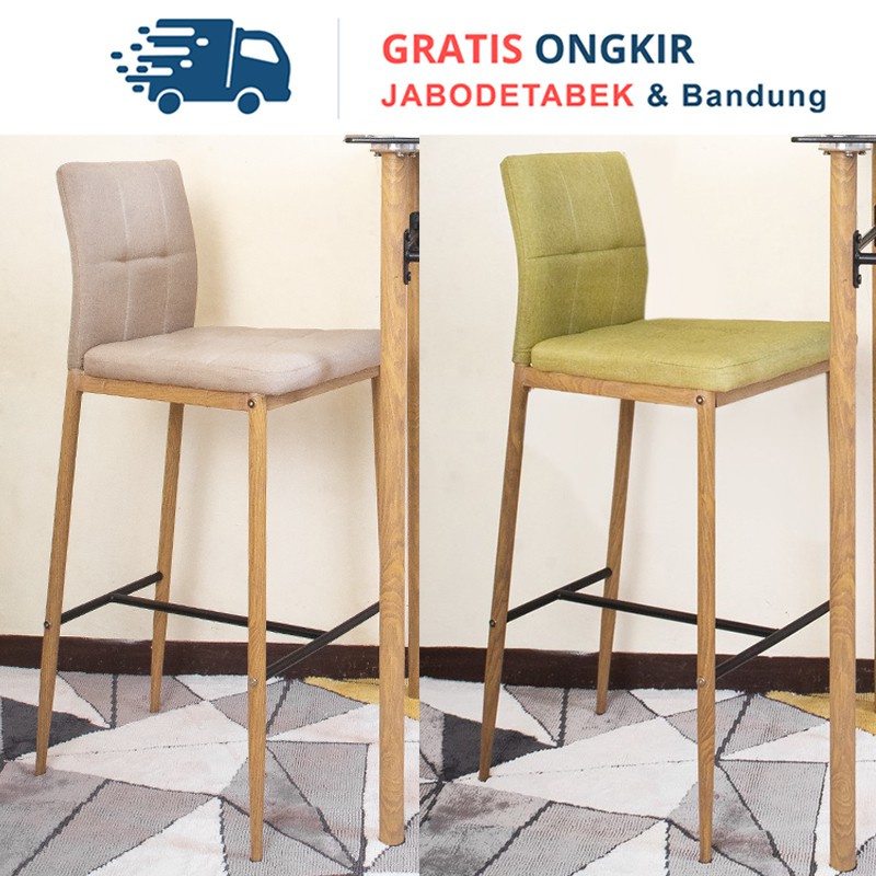 iCreate Cassy (Rangka Besi)  Kursi Bar Mini - Kursi Cafe - Bar Chair - Kursi Makan Minimalis