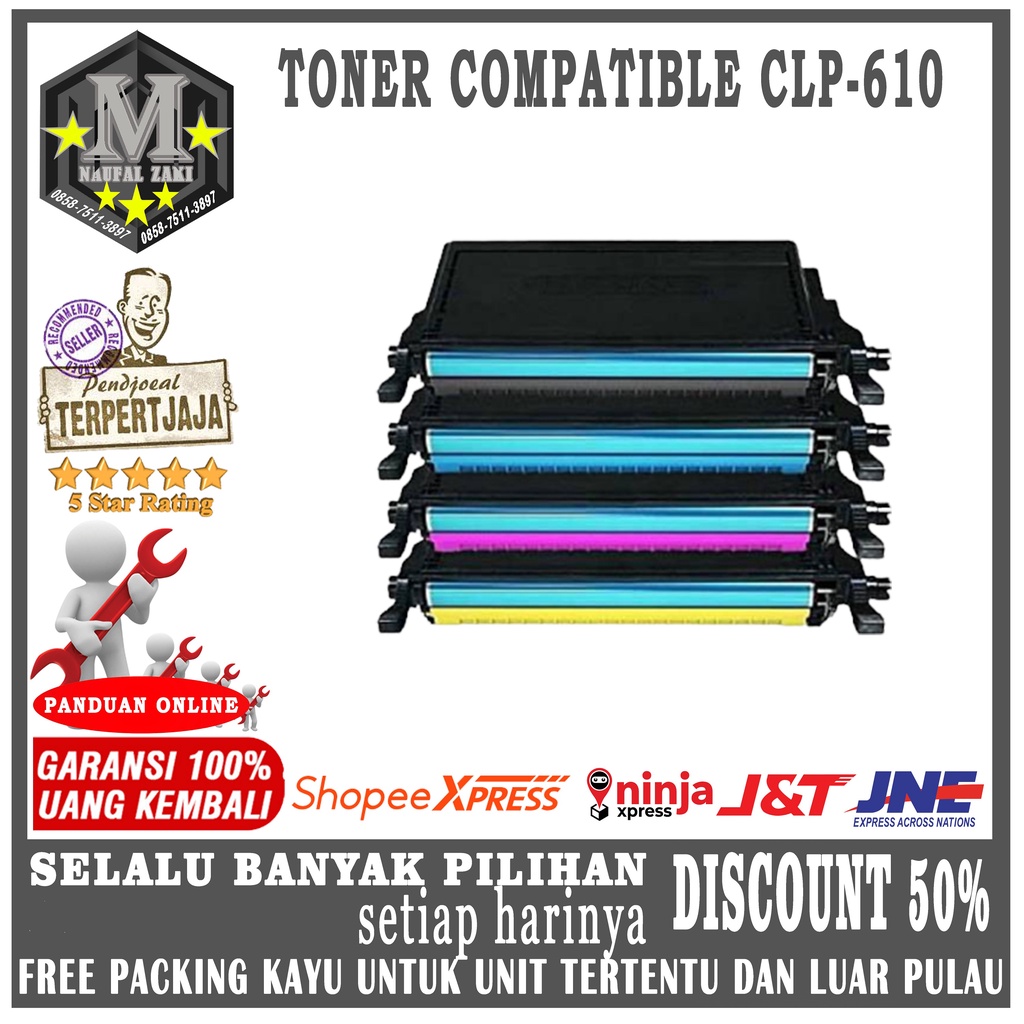 Toner Compatible For Samsung CLP-610 CLP610 CLP 610 CLP 660 - Hitam