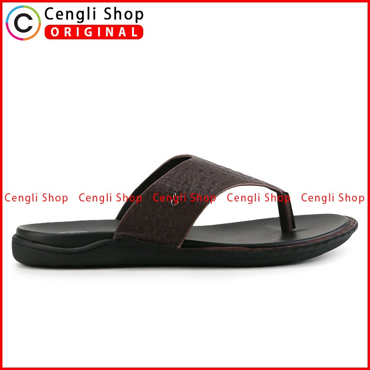 PLAYBOY SANDAL JEPIT KULIT CASUAL PRIA ORIGINAL TERBARU COKLAT PLC8