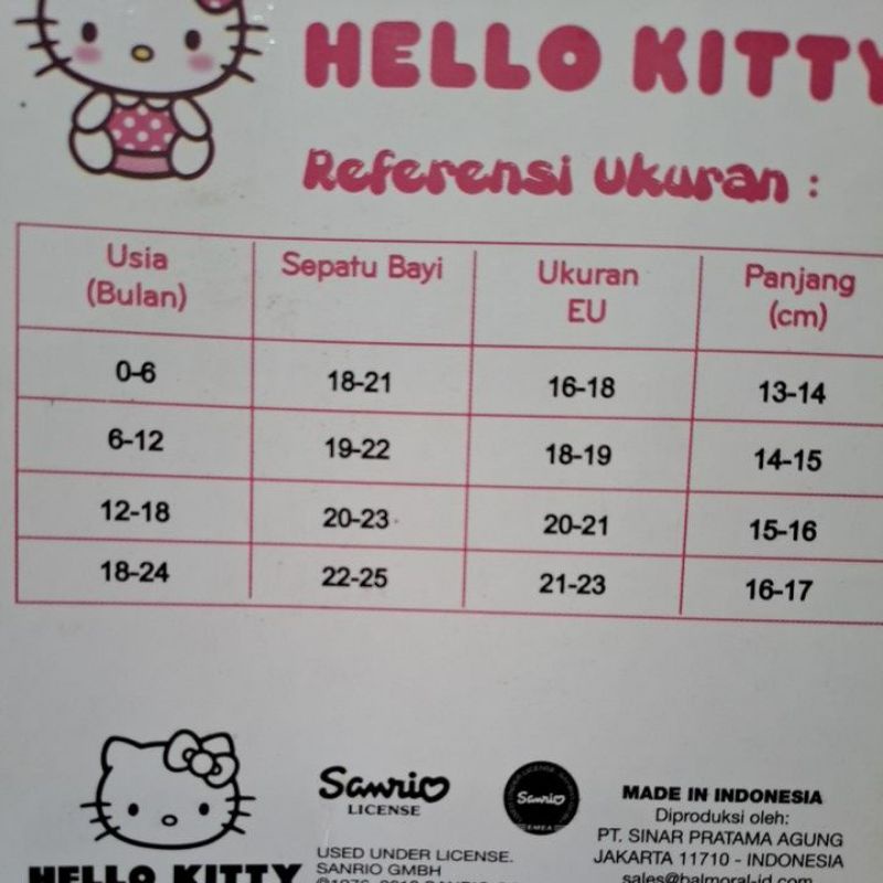 SEPATU BABY HELLO KITTY