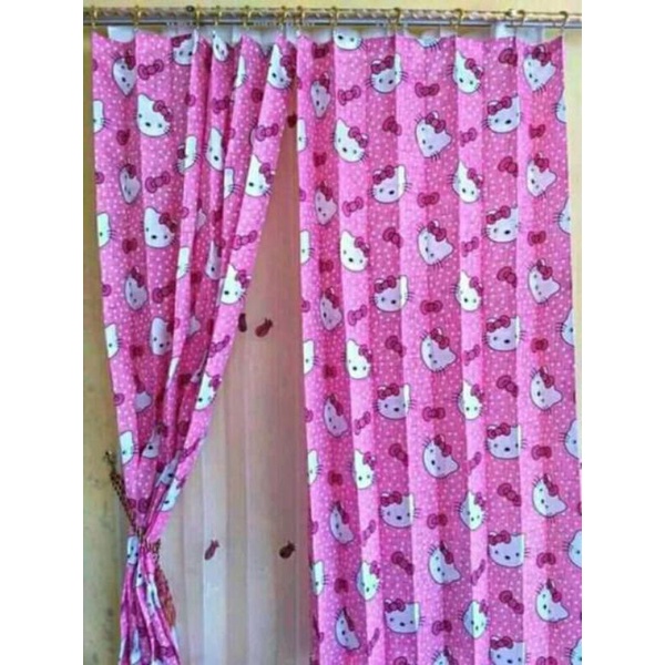 Gorden Plisket Motif Hello kitty satin