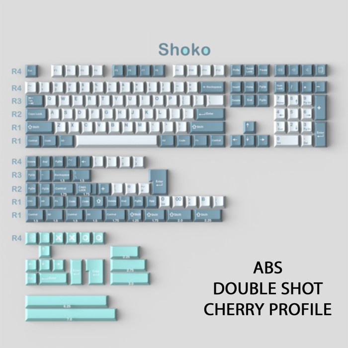 KEYCAPS ABS SHOKO CHERRY PROFILE DOUBLE SHOT MECHANICAL KEYBOARD