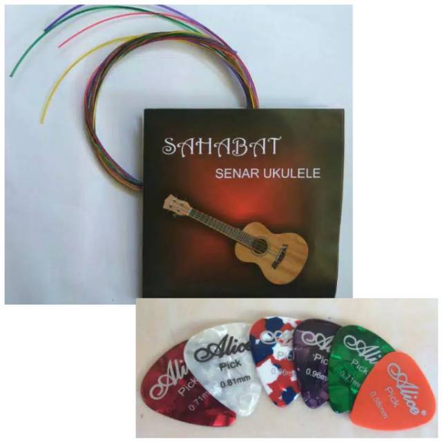 Senar Ukulele Kentrung 1 Set Dan Pick Gitar Indonesia