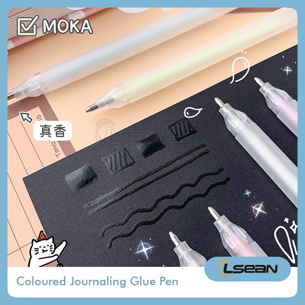 Glue Pen Cair Lem Kertas DIY Bentuk Pena Dotted Glue Warna Pastel