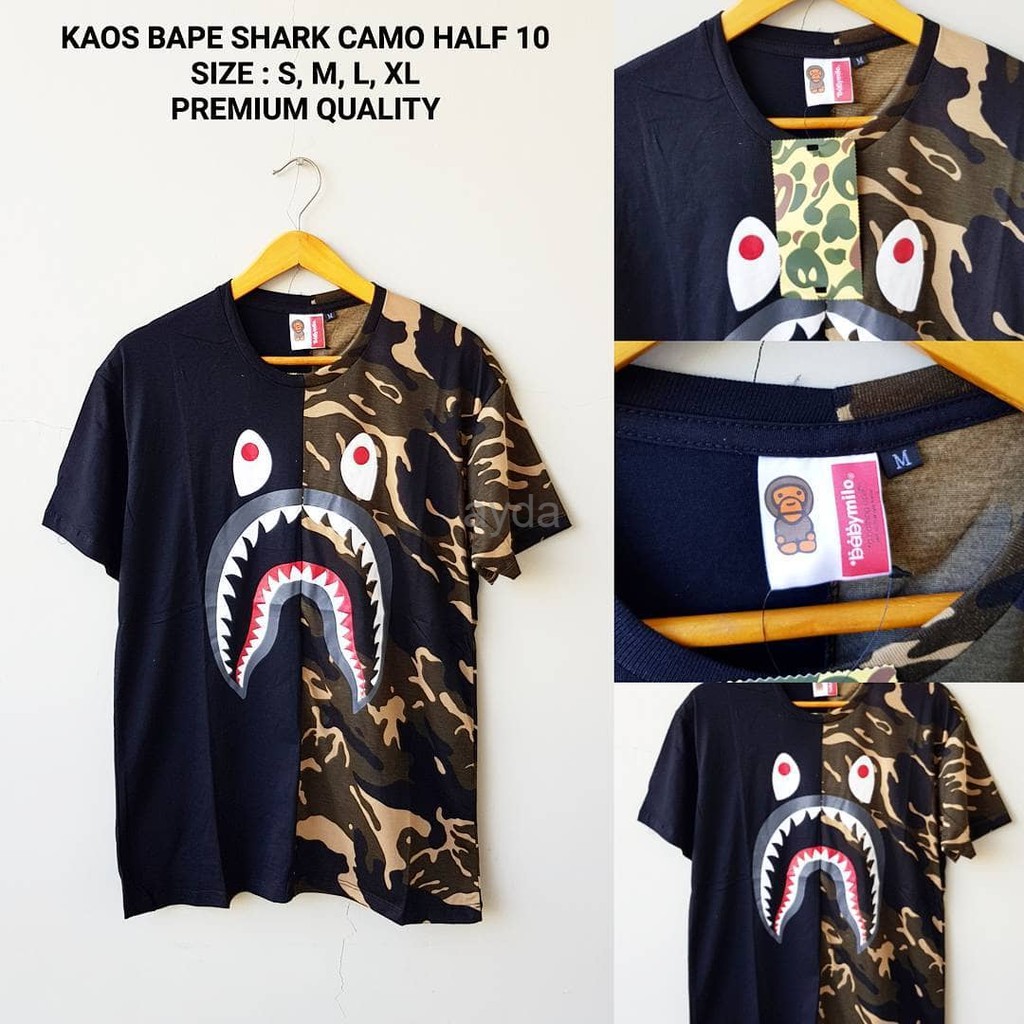 half camo bape shirt