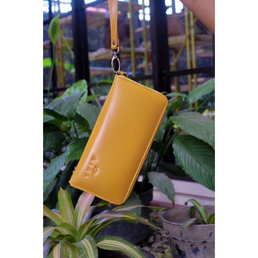AIRA | Dompet Kulit Asli Wanita Dahlia Wallet Dompet Simple Tali Pendek Dompet Kartu