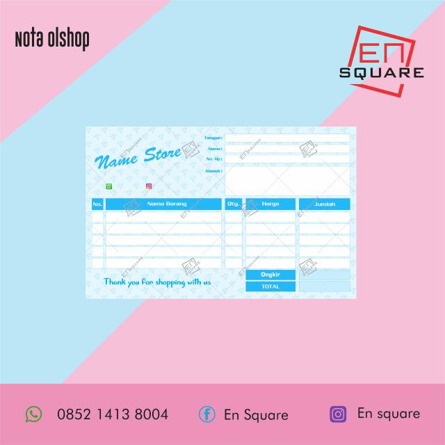 

Nota olshop castom, desain suka suka (free)