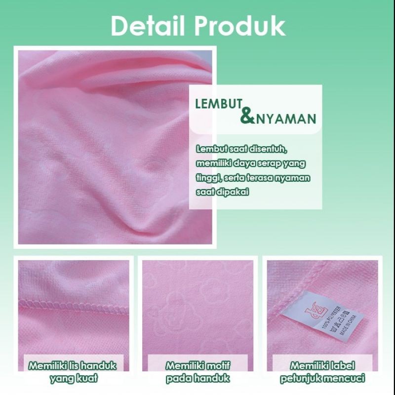 Bundara.id Pr-713 Handuk embos import 100% Microfiber &amp; menyerap handuk travel 70x140