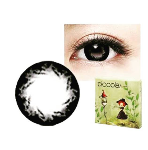 SOFTLENS warna bulanan  X2 PICCOLA/soflen x2 picola/soflens warna hitam -6.50 s/d -10.00