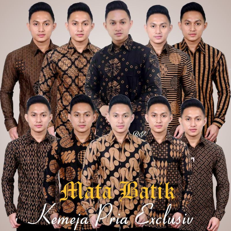 Atasan Batik Pria Lengan Panjang Kenongo Hem Padi Pekalongan M L XL XXL