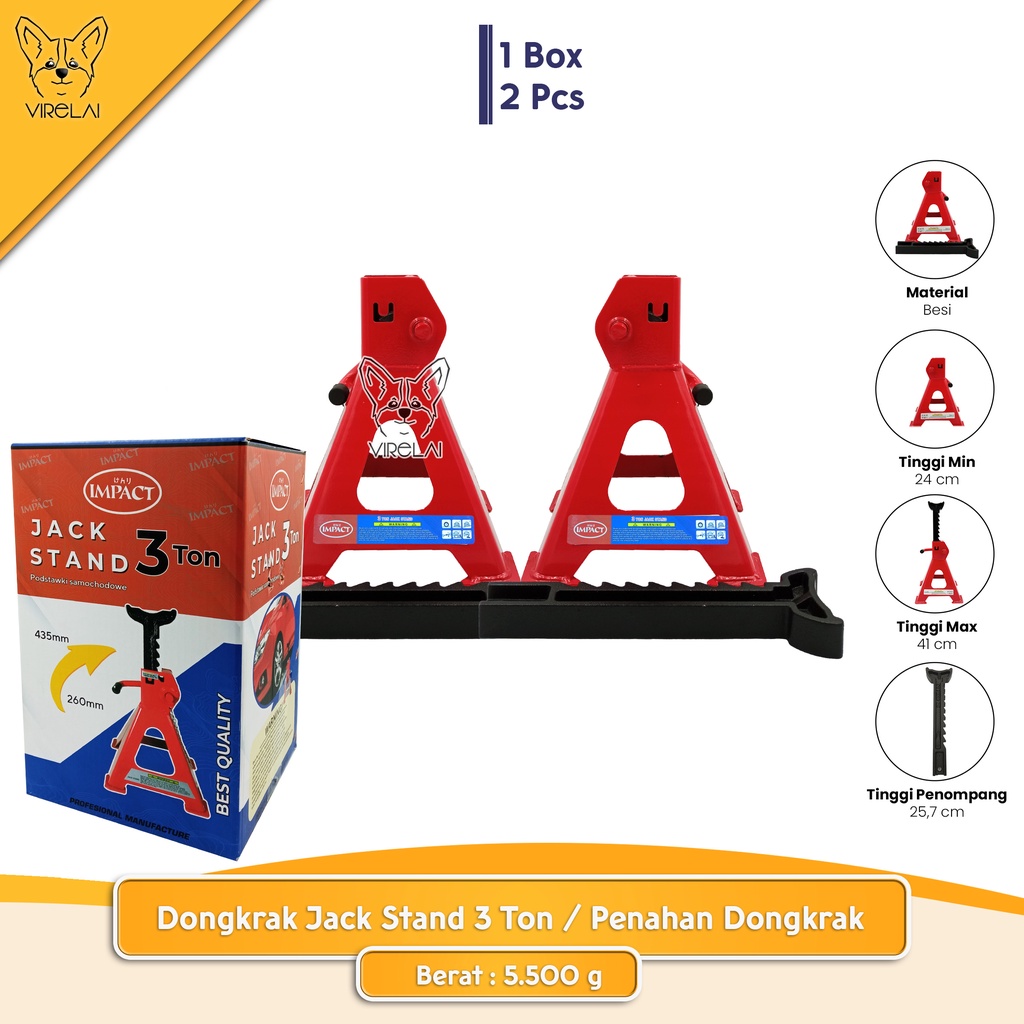 [JACK STAND] Dongkrak Jack Stand 2 / 3 Ton / Penahan Dongkrak