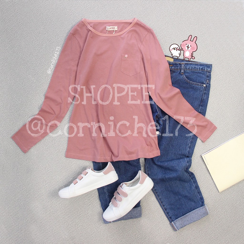 Corniche Sweet Pocket Tee Merah Bata Muda - TV231339