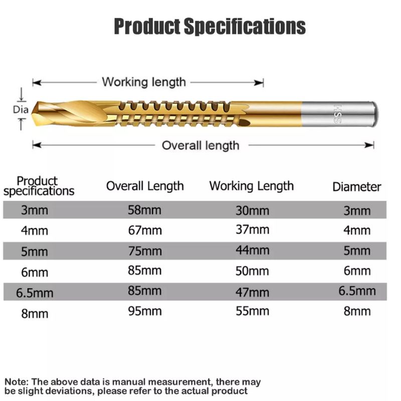 Nuansa - 6 Pcs Set Mata Bor Potong Power Drill HSS Steel Woodworking Drilling Cut Grooving