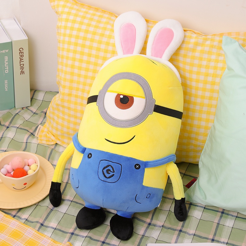 Mainan Boneka Stuffed Plush Minion Despicable Me Bob Stuart Kevin Telinga Kelinci Lucu Untuk Sofa