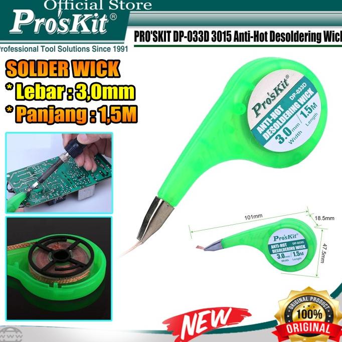 Solder Wick PRO'SKIT DP-033D 3015 Anti-Hot Desoldering Wick ORIGINAL proskit22 Juara