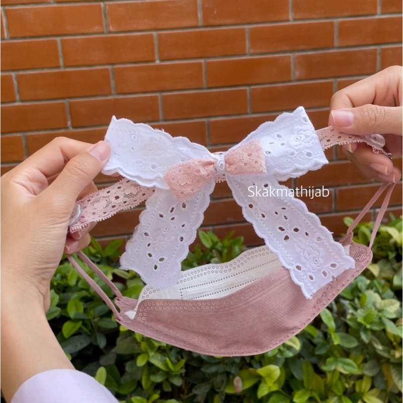 conector masker pita ribbon konektor hijab