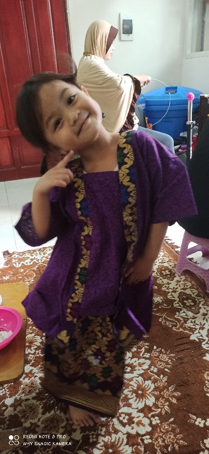 Setelan Batik Anak Bahan Katun Warna Ungu Bac29 1-5tahun