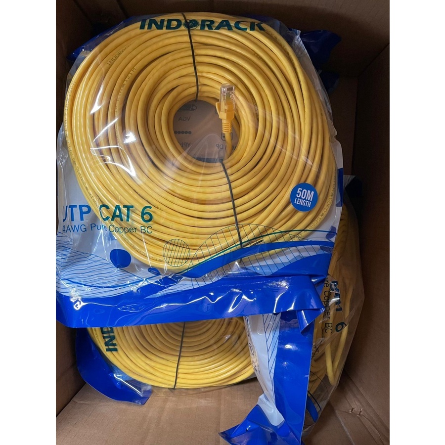 INDORACK C650Y 50 Meter Kabel Lan CAT6 UTP Patch Cord Cable -YELLOW