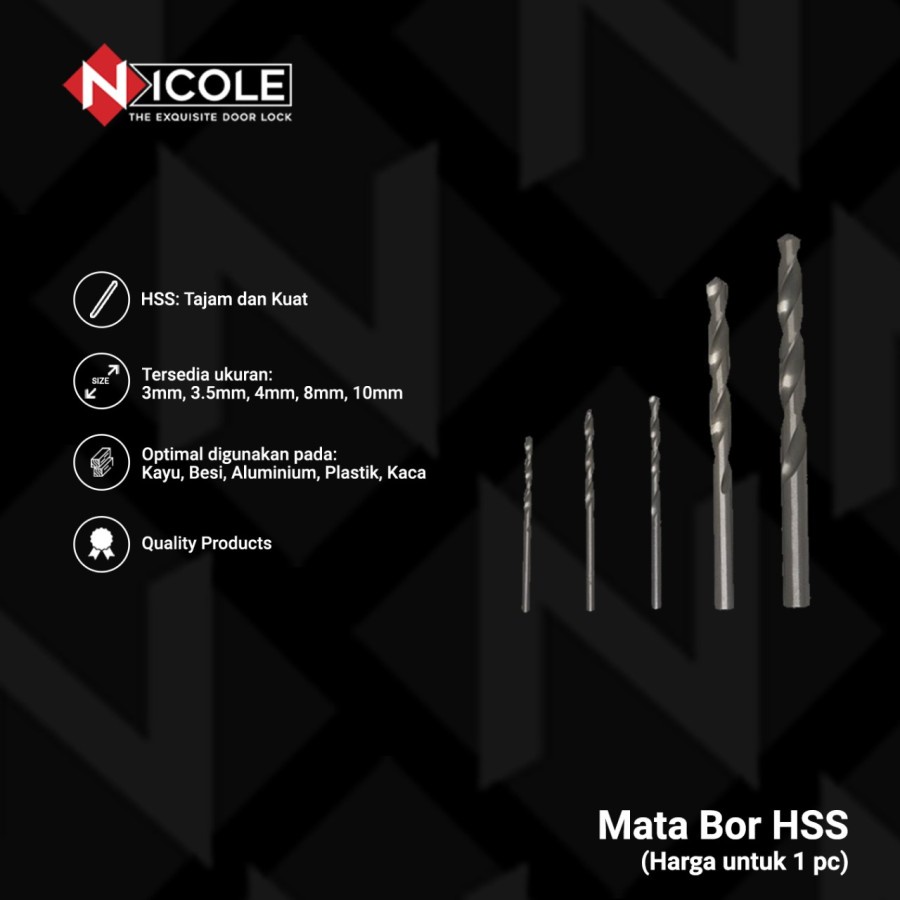 Mata Bor HSS Drill Bit Drill Bits HSS 3mm 3.5mm 4mm