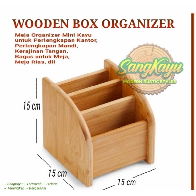 Kotak penyimpanan serbaguna storage box kayu remot box tempat pekakas - KAYU MAHONI