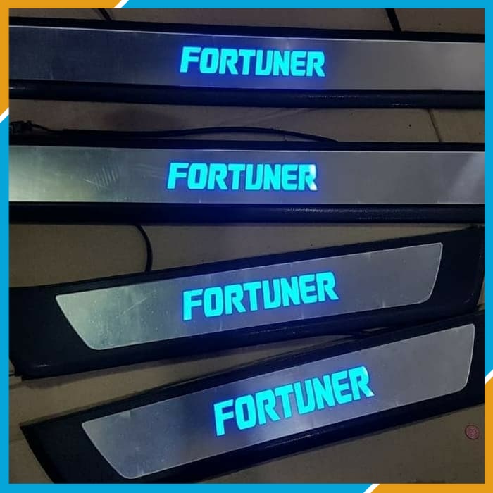 VARIASI sillplate sealplate injakan samping pintu nyala lampu led mobil toyota all new fortuner vrz 
