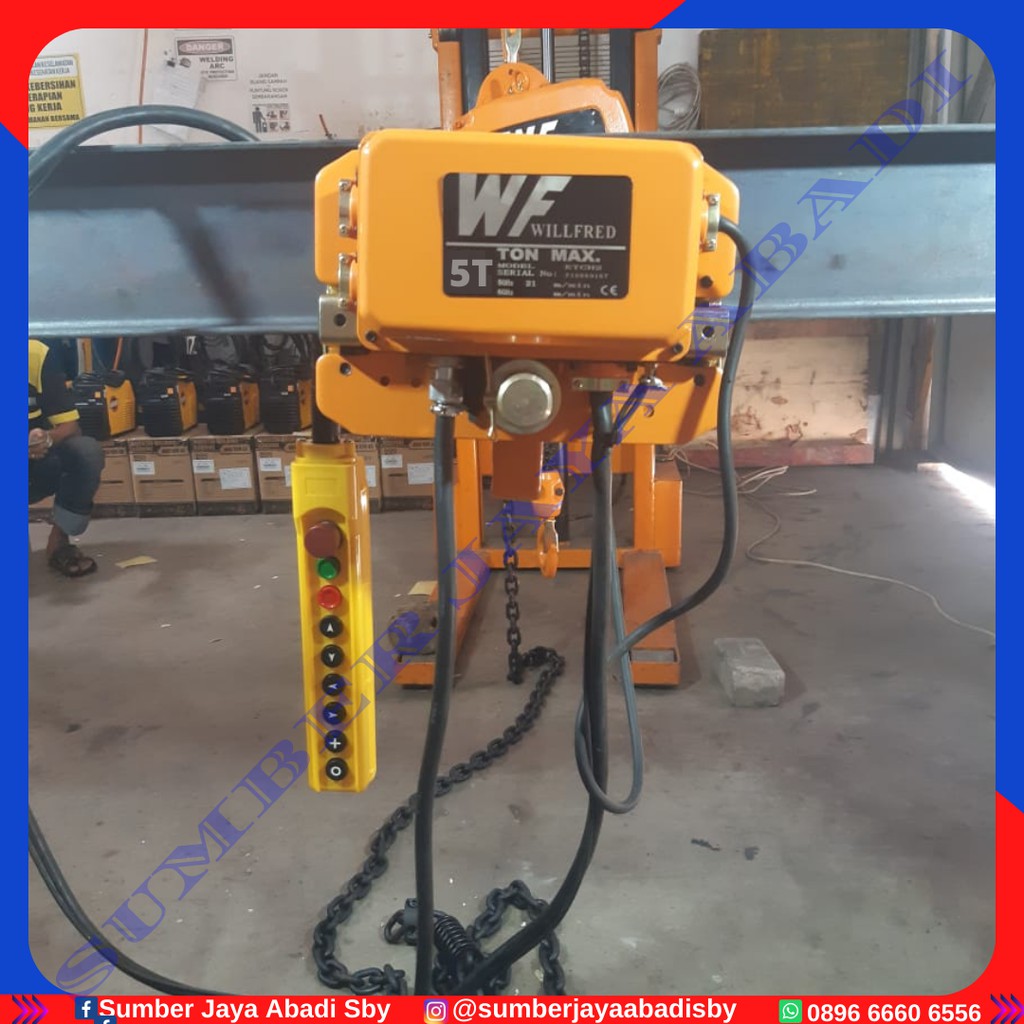WILLFRED ELECTRIC TROLLEY 5TON  3PHASE 380V FOR CHAIN HOIST 5TON  WITH HOOK
