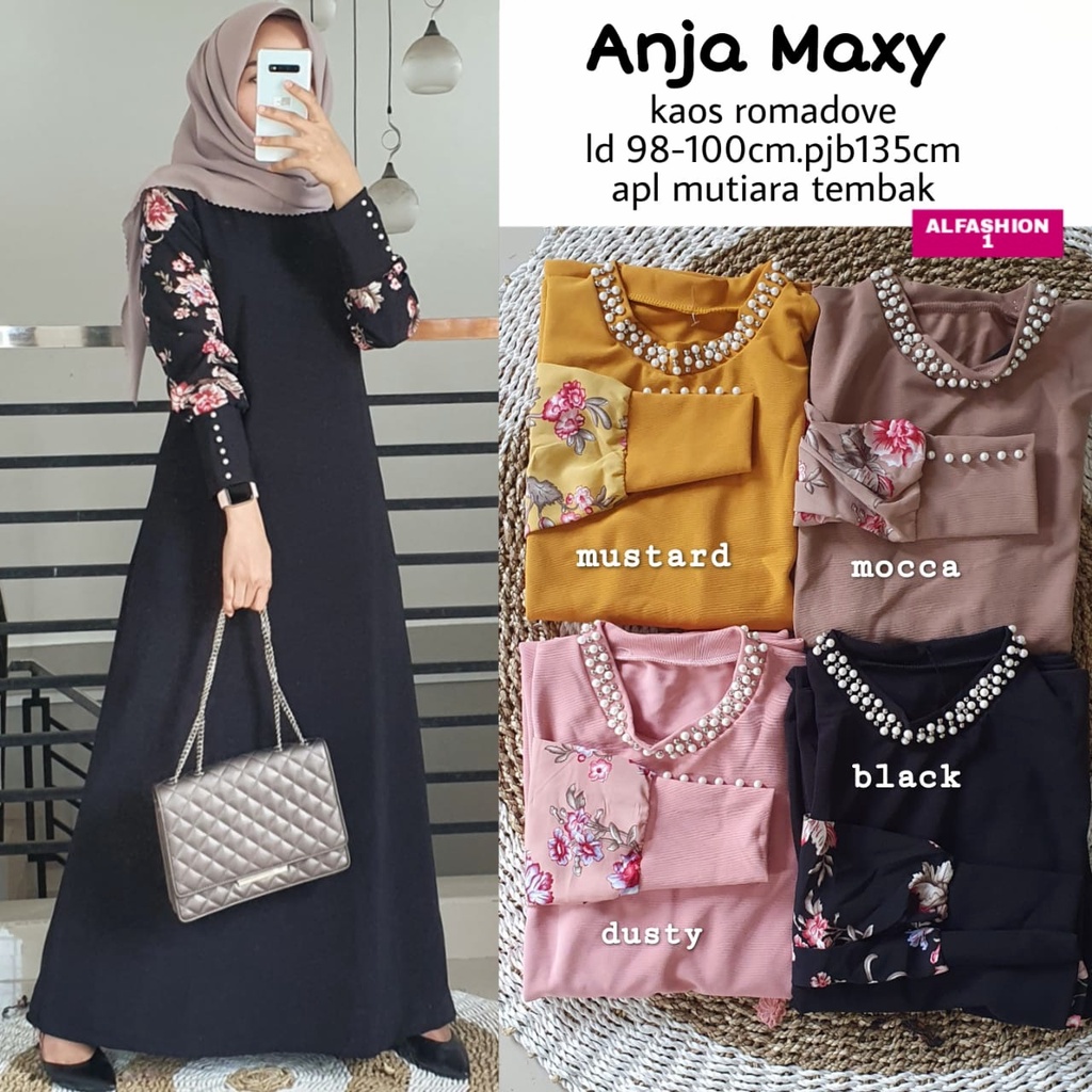 Gamis Mutiara Kaos Import Terbaru Grosir Ori Solo Anja Maxy Alfashion
