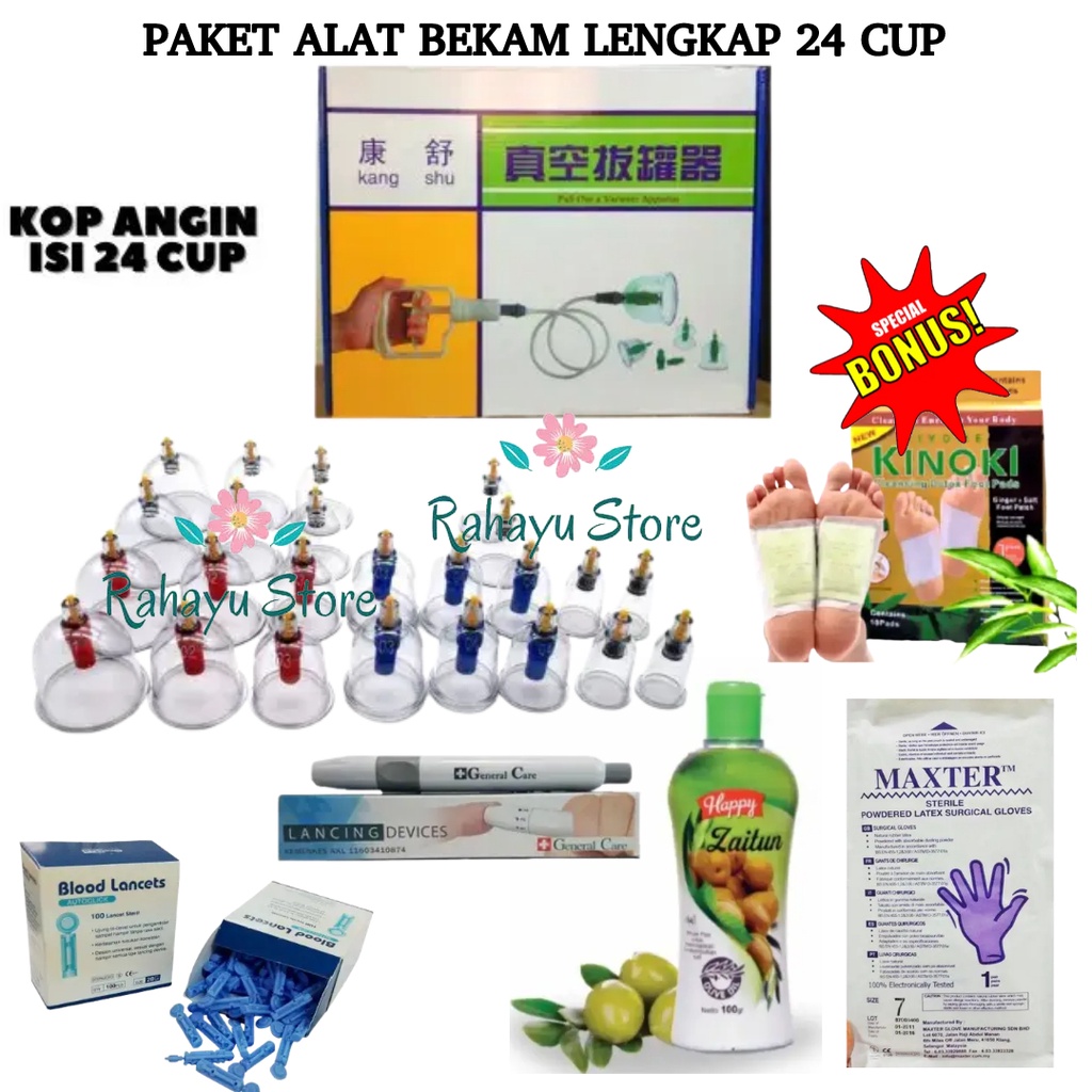 COD Alat Bekam / Alat Kop Angin Isi 24 alat bekam lengkap original alat bekam lengkap dengan jarum a