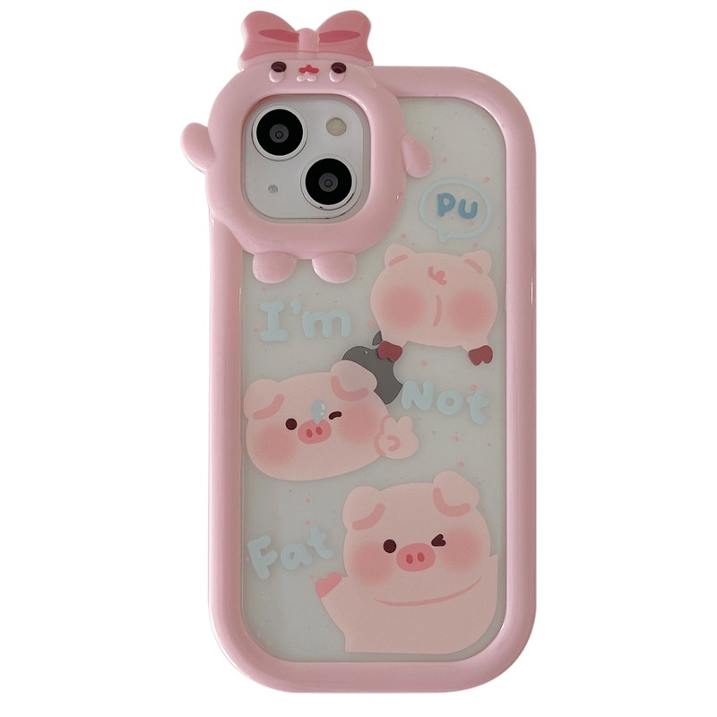 Soft Case Silikon Transparan Motif Babi Cover Iphone 12 11ProMax XR X 13 Xs