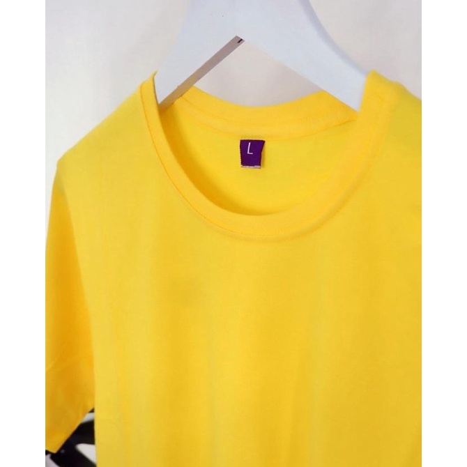 Kaos Polos Cotton Combed 30s 100% Cotton Original Warna Kuning Kenari