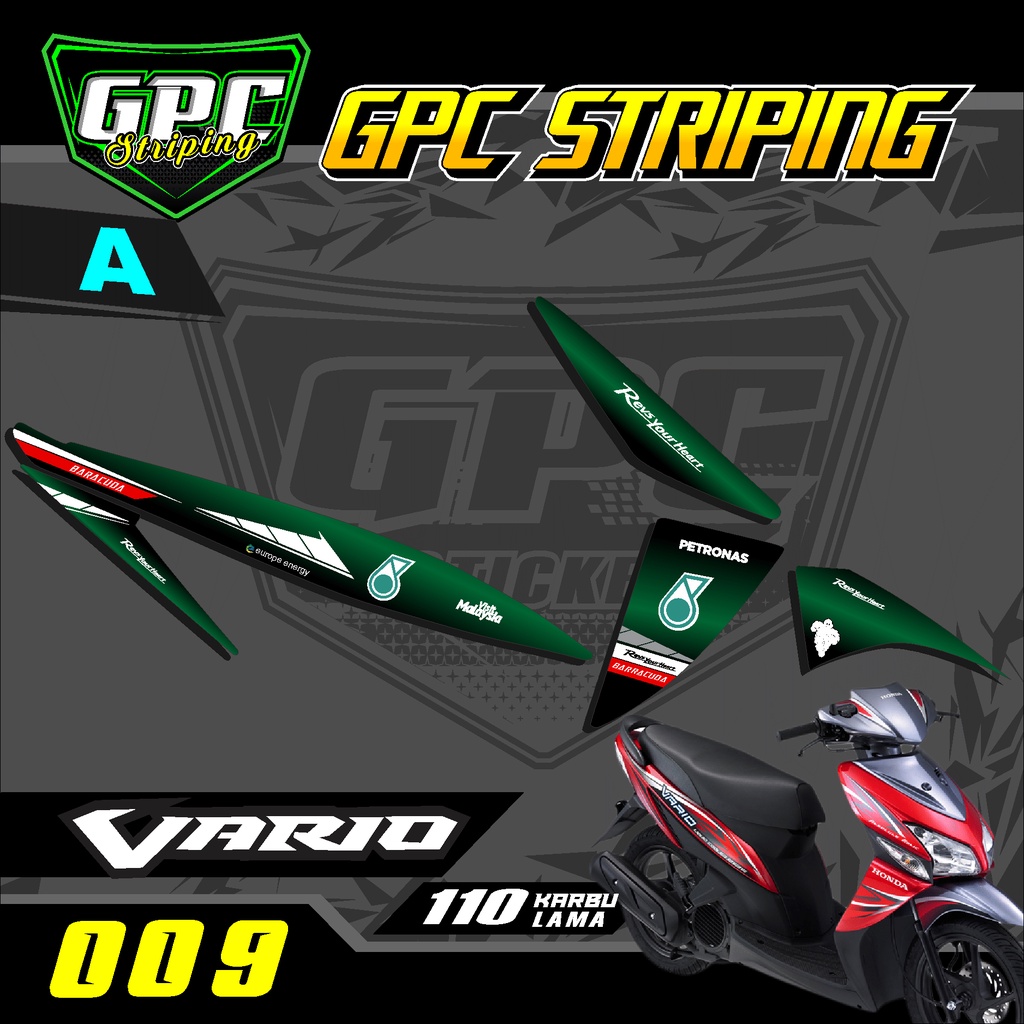 Sticker Striping Stiker Lis Variasi Vario 110 Karbu/Old 009-Desain Petronas GPC