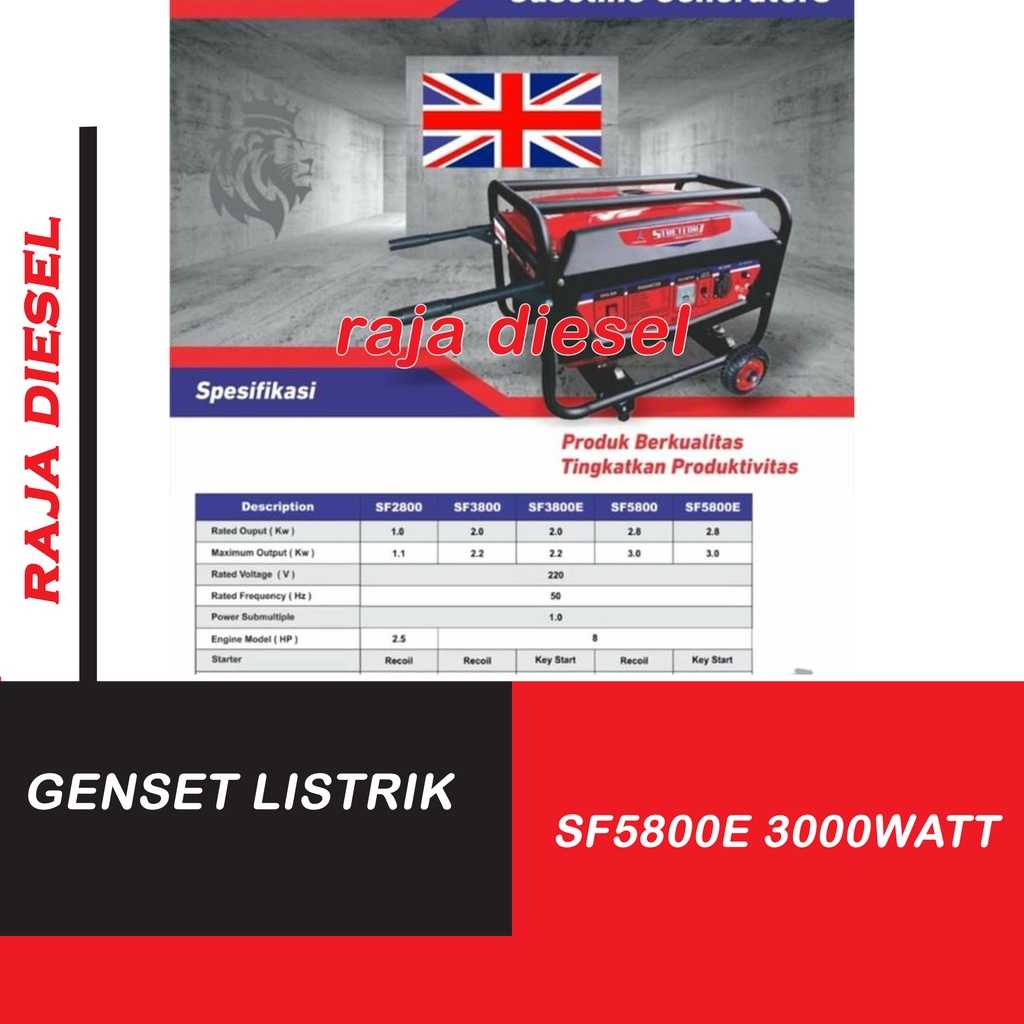GENERATOR LITRIK 2500WATT GENSET 3000 WATT GF5800E