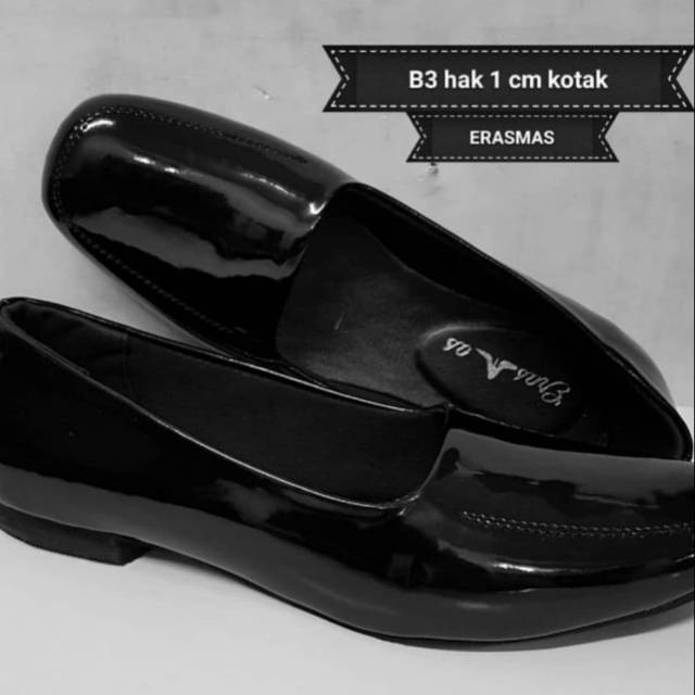 Sepatu erasmas hak kerja psk persit polwan kowad pns