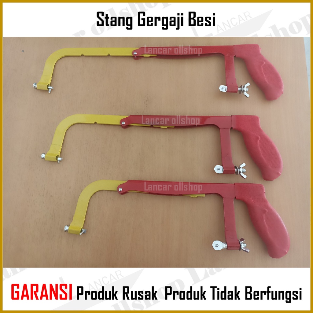 Stang Gagang Gergaji Besi Lapis Karet 12 Inch / Pegangan Gergaji Besi Tebal Hacksaw Frame