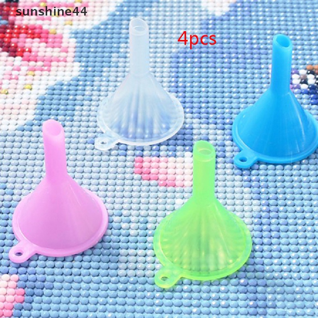 Sunshine 4Pcs Corong Manik-Manik / Berlian Imitasi Untuk Membuat Lukisan Bordir