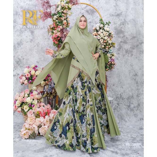 Cantika Syari RF Fashion by Rayhan Co. Green Ceruty Import