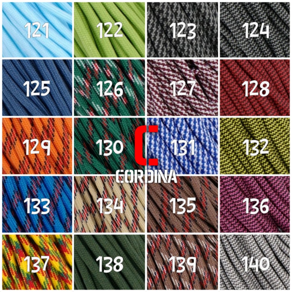 TALI PARACORD  4MM PERMETER BAHAN KERAJINAN GELANG NO 121-160