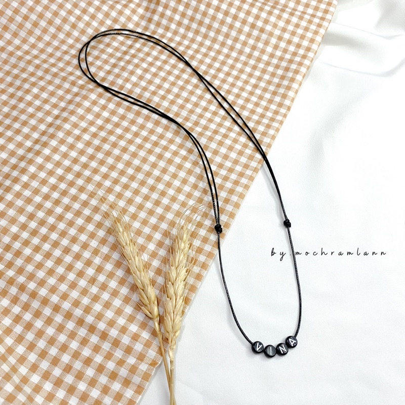 Kalung Bulat NAMA SENDIRI / Kalung REQUEST NAMA / Kalung Tali