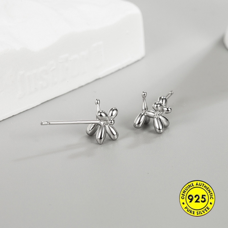 Anting Stud Sterling Silver Bentuk Balon Anjing Untuk Wanita