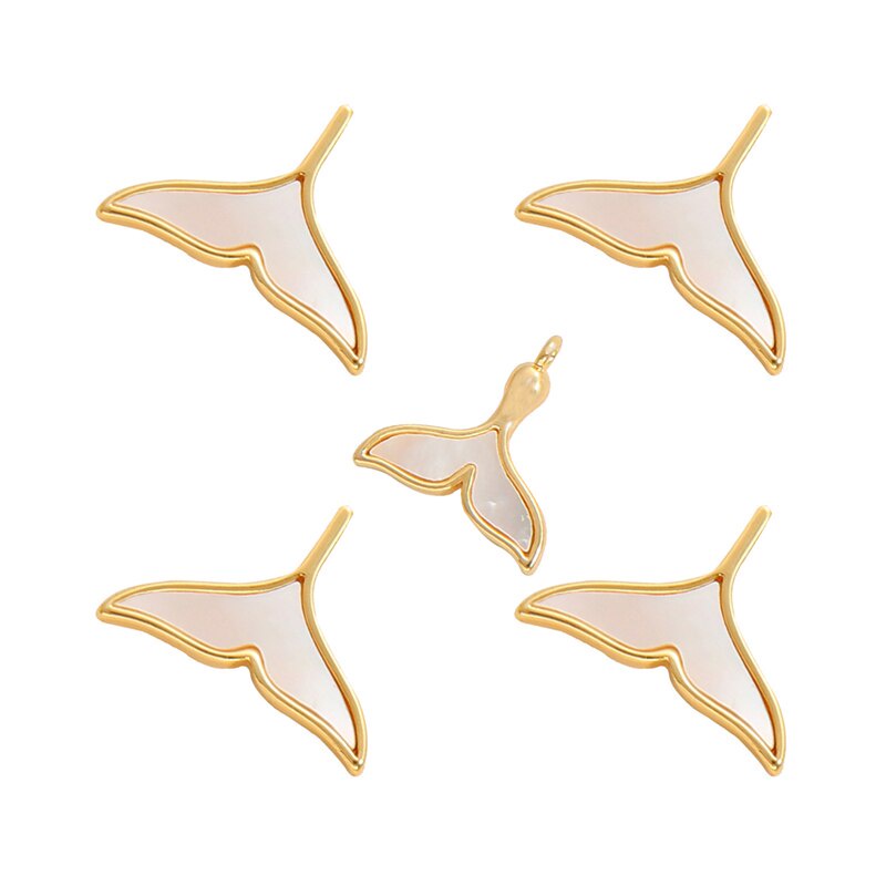 1Pc Charms metal Whale Tail 18K Gold Plated Making Pendant Fit Jewelry Finding  DIY Bracelet Necklace Accessories