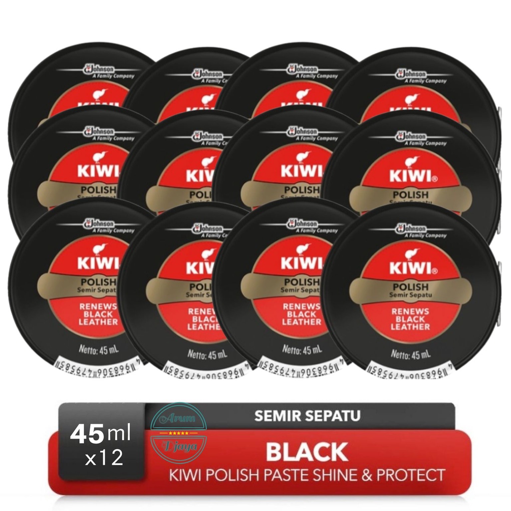 Kiwi Paste SP Shoe Polish Black 45mL Kiwi Semir Sepatu Hitam x12