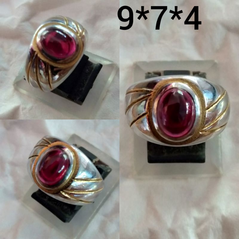 Cincin Batu Permata Merah Siem  Bangkok Natural Asli Kwalitas Istimewa