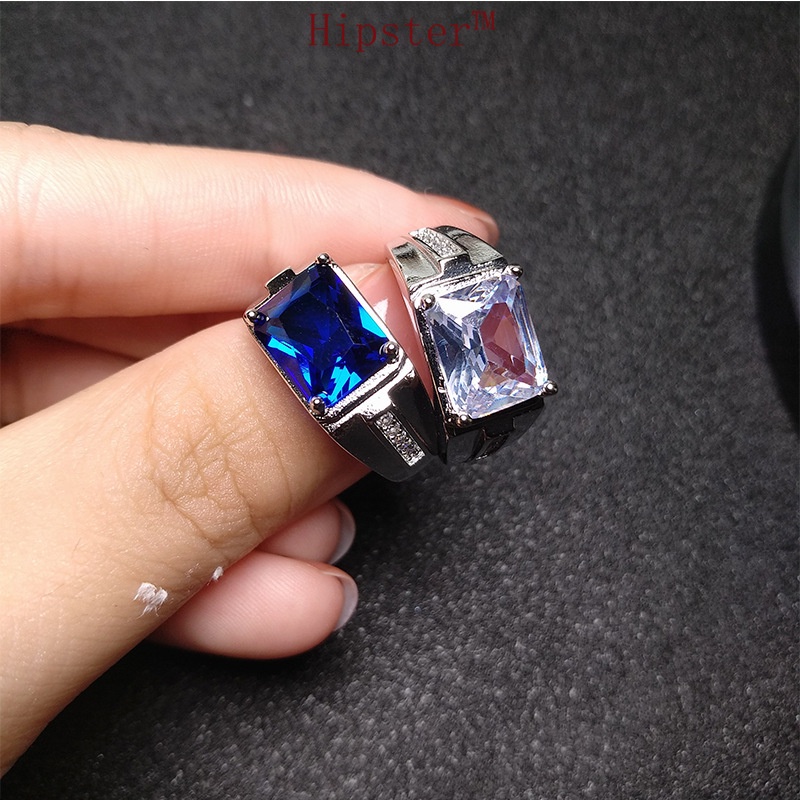 Hot Sale Luxury Domineering Inlaid Sapphire Adjustable Ring